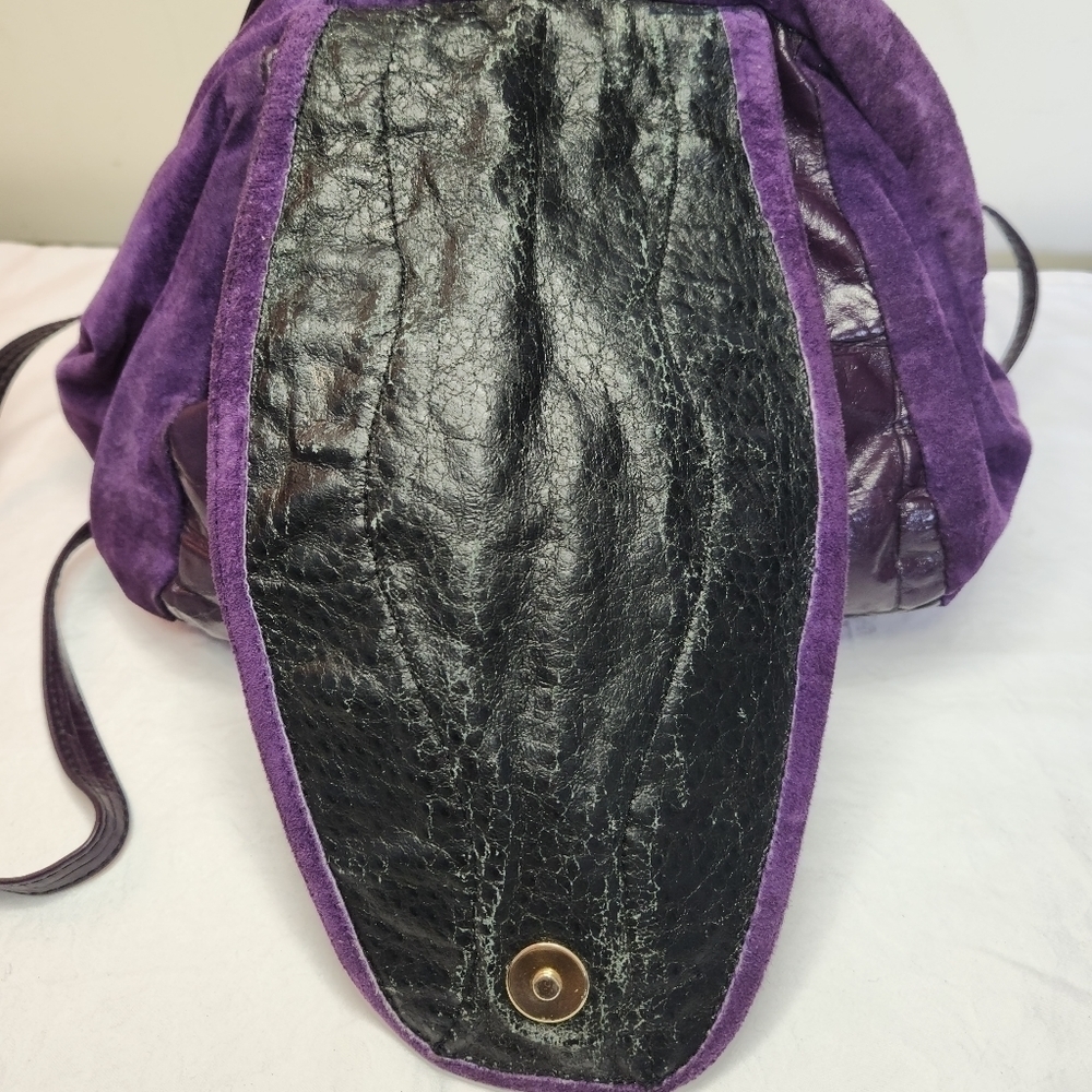 80s Croc Suede Leather Bucket Purse - Picture 8 of 14